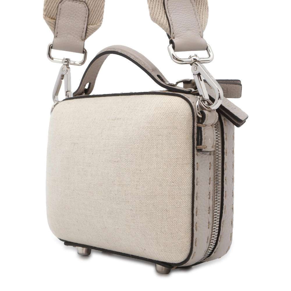 Fendi Motif FF Handbag Canvas